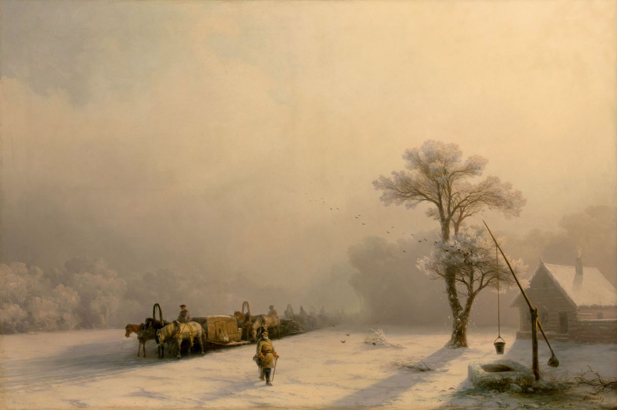 Chariots d'hiver en route - Ivan Aïvazovski