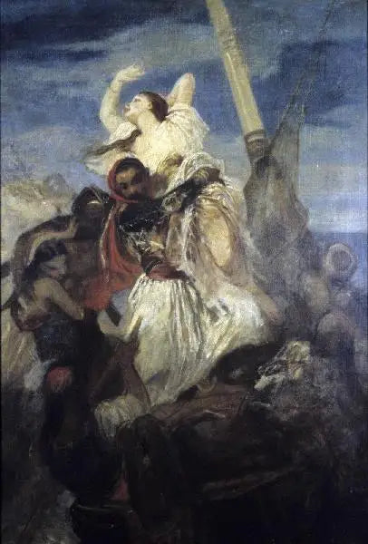 Reproduction du tableau « Enlèvement - Eugène Delacroix » par Alpha Reproduction en peinture à l’huile