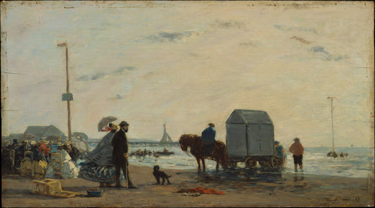🐚 סצנת חוף בטרווויל – יוג'ן בודן (1863)