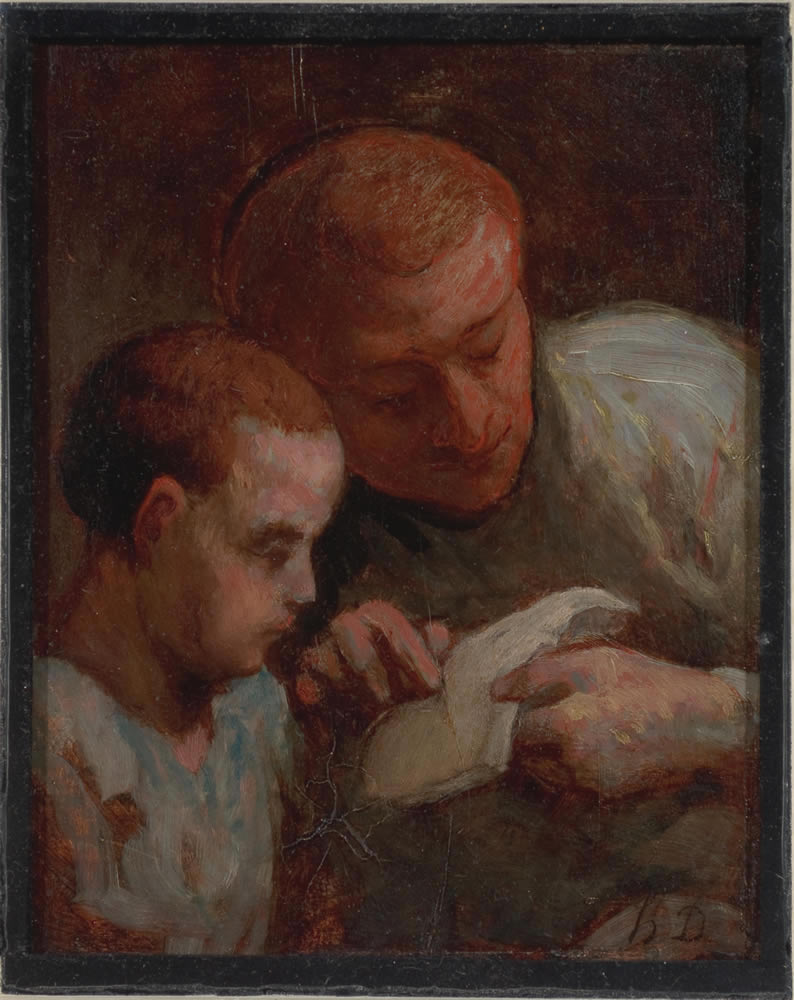La leçon de lecture - Honoré Daumier