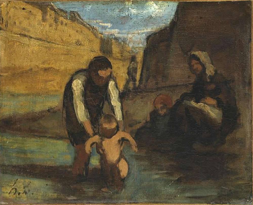 Le premier bain - Honoré Daumier