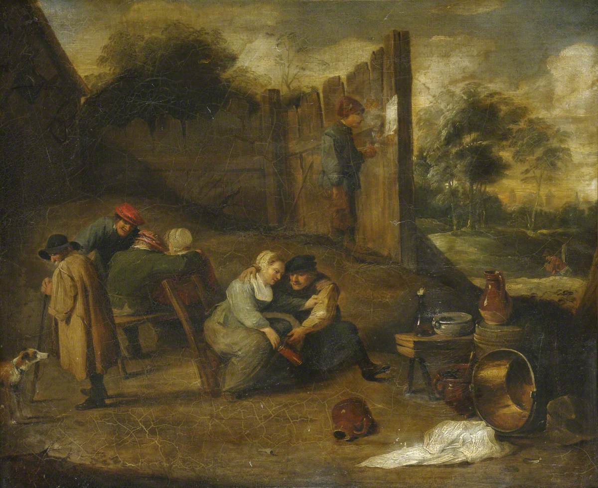Un groupe de paysans devant une taverne - David Teniers le Jeune