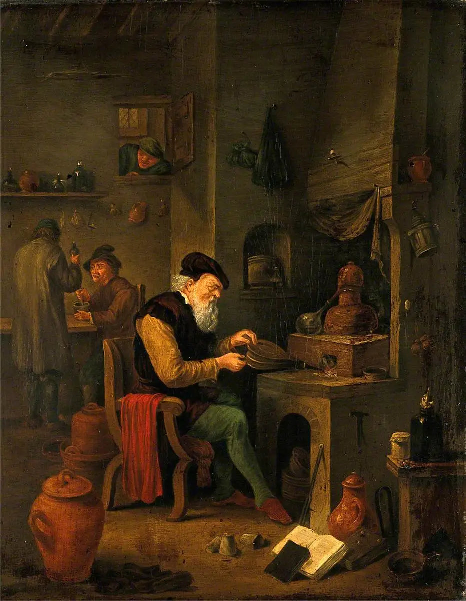 Un alchimiste dans son laboratoire - David Teniers le Jeune - Alpha Reproduction