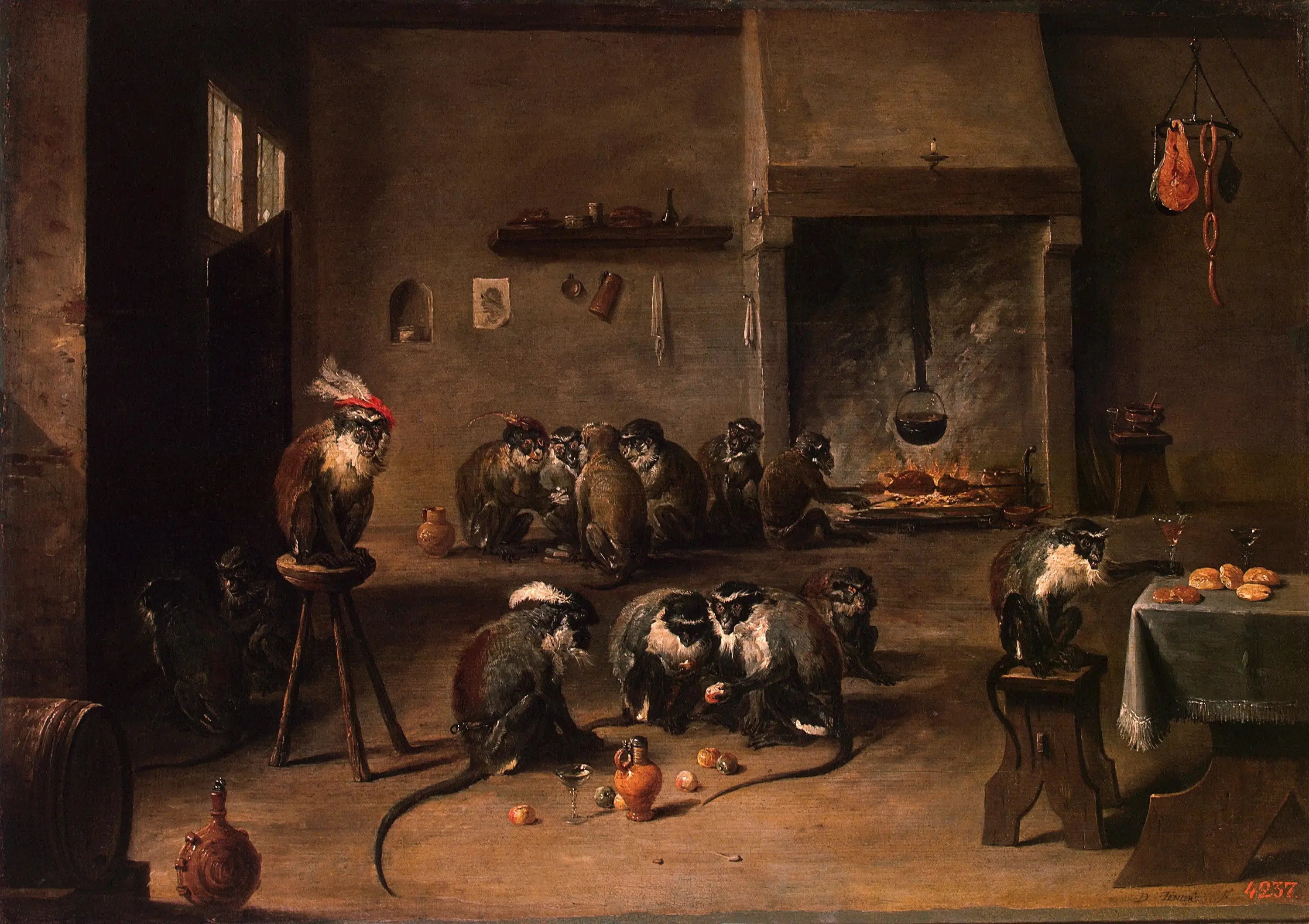 Des singes dans la cuisine - David Teniers le Jeune - Alpha Reproduction