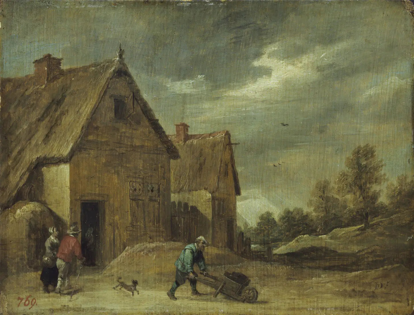 Fermier avec une brouette - David Teniers le Jeune - Alpha Reproduction