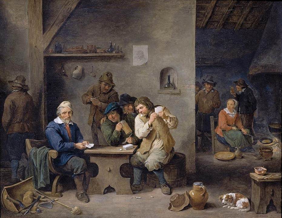 Personnages jouant dans une taverne - David Teniers le Jeune