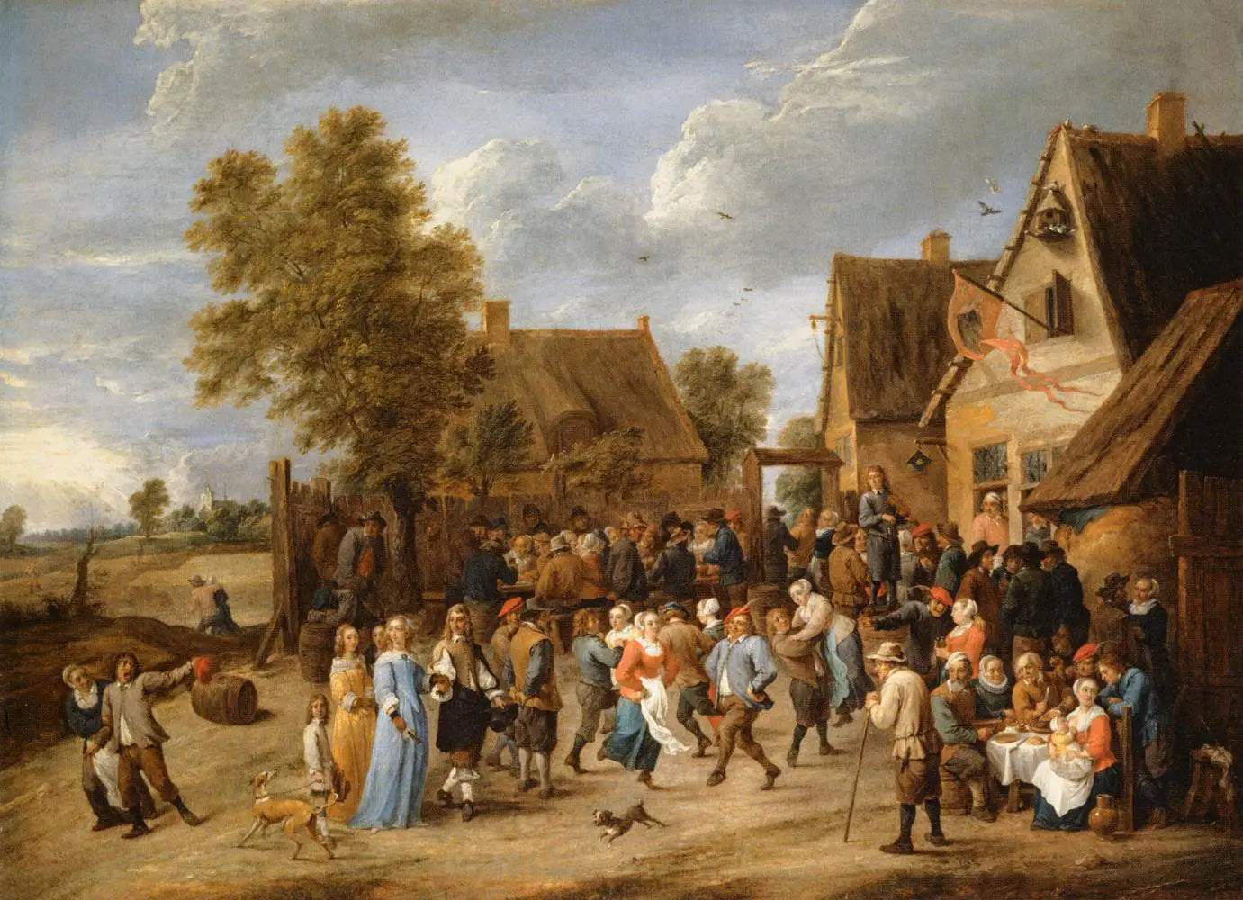 Fête villageoise avec couple aristocratique - David Teniers le Jeune - Alpha Reproduction