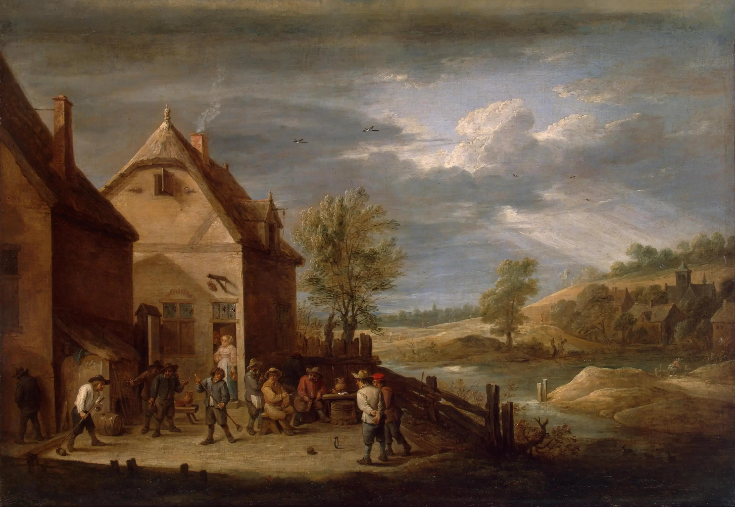 Paysage avec des paysans jouant aux quilles - David Teniers le Jeune - Alpha Reproduction
