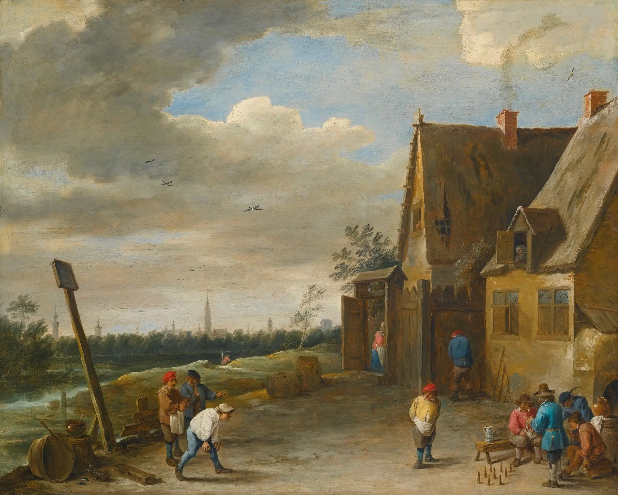 Jeu de quilles avec vue sur Anvers - David Teniers le Jeune - Alpha Reproduction