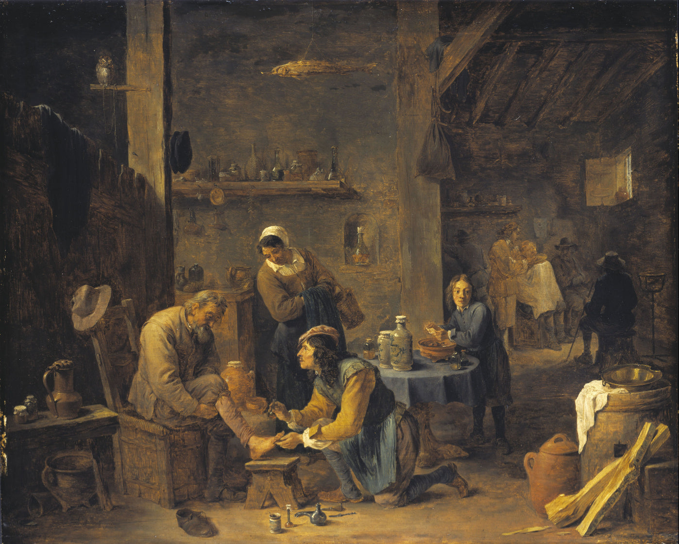 Médecin de village rendant visite à un patient - David Teniers le Jeune