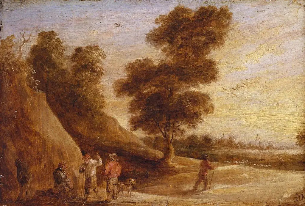 Paysans discutant dans un paysage - David Teniers le Jeune - Alpha Reproduction
