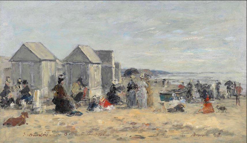 Reproduction du tableau « Deauville. Scène de plage - Eugène Boudin » par Alpha Reproduction en peinture à l’huile