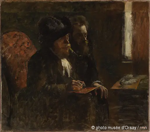 Reproduction du tableau « Portrait du graveur Desboutin et du graveur Lepic - Edgar Degas » par Alpha Reproduction en peinture à l’huile