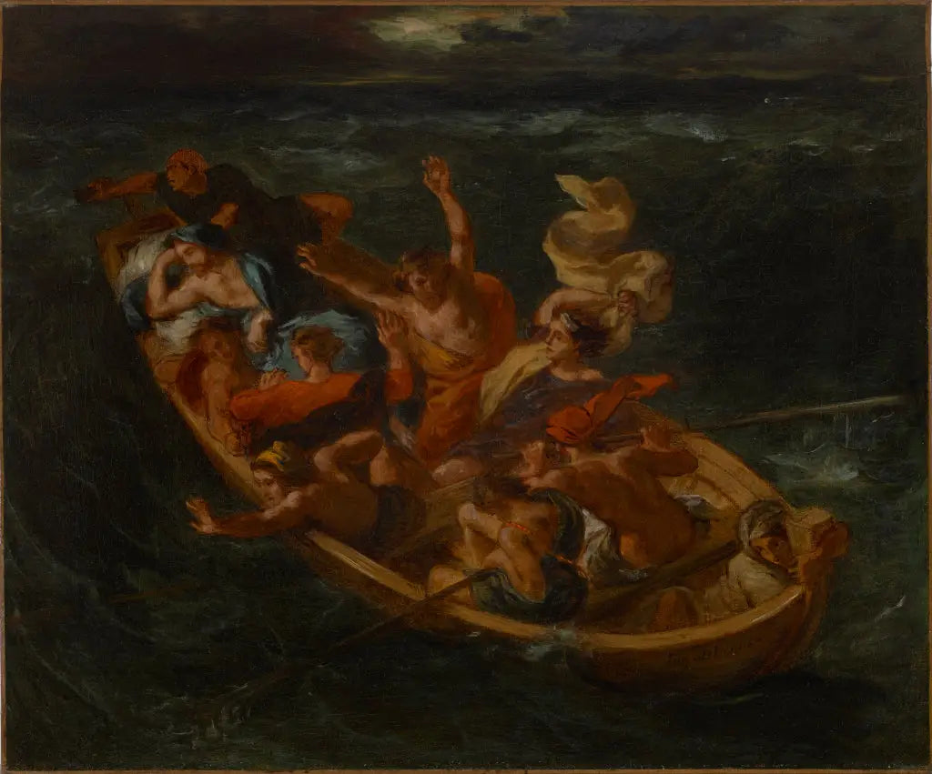 Reproduction du tableau « Le Christ sur le lac de Génésareth - Eugène Delacroix » par Alpha Reproduction en peinture à l’huile