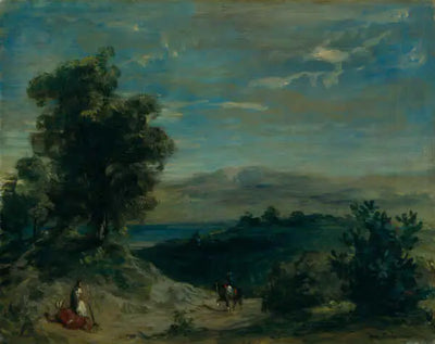 Reproduction du tableau « Paysage du Maroc - Eugène Delacroix » par Alpha Reproduction en peinture à l’huile