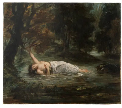 Reproduction du tableau « La Mort d'Ophélie - Eugène Delacroix » par Alpha Reproduction en peinture à l’huile