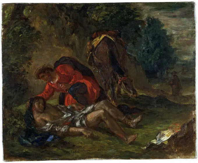 Reproduction du tableau « Le bon Samaritain - Eugène Delacroix » par Alpha Reproduction en peinture à l’huile