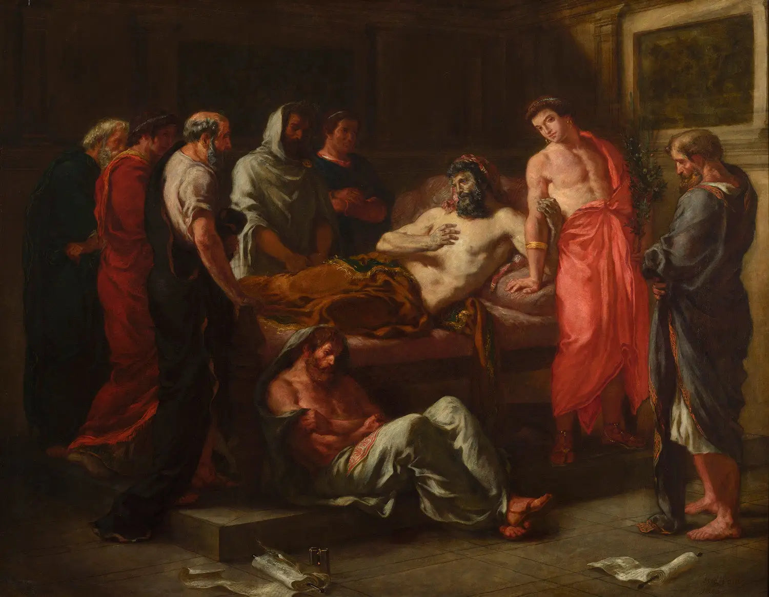 Reproduction du tableau « Dernières Paroles de l'empereur Marc Aurèle - Eugène Delacroix » par Alpha Reproduction en peinture à l’huile