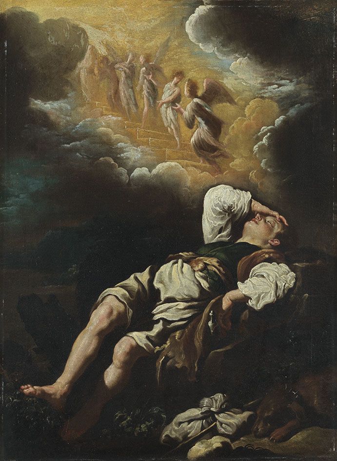 Jakobs Traum von der Himmelsleiter - Domenico Fetti image 1 copie de tableau peinte à la main