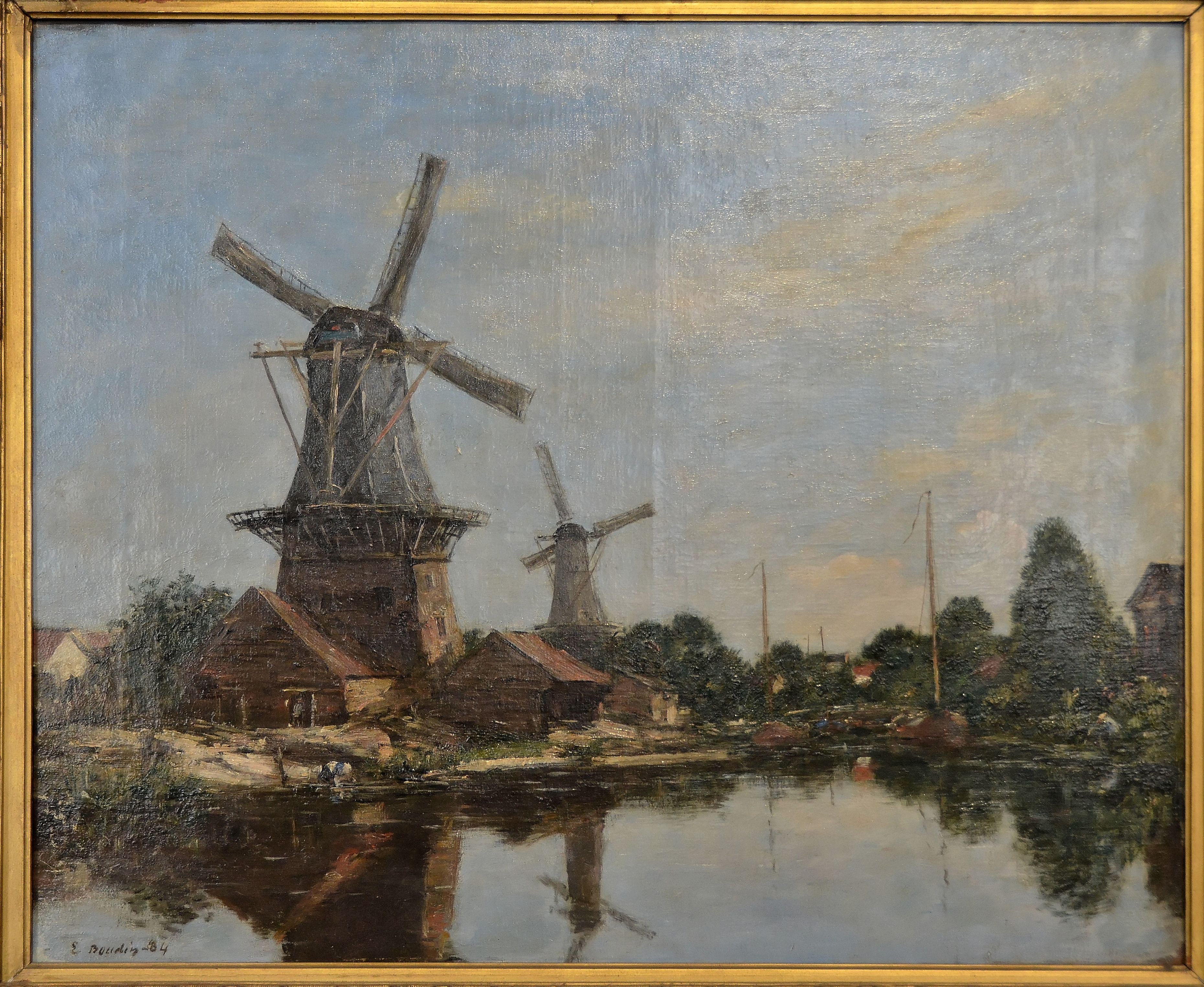 Reproduction du tableau « Un Moulin en Hollande - Eugène Boudin » par Alpha Reproduction en peinture à l’huile