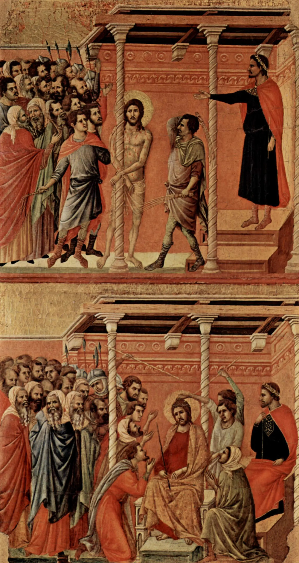 Flagellation (en haut) ; Christ couronné d’épines (en bas) - Duccio di Buoninsegna - Alpha Reproduction