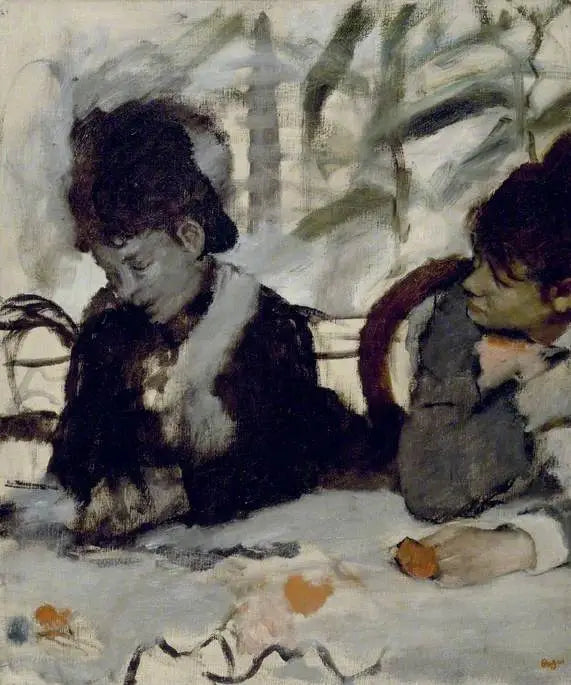 Reproduction du tableau « Au Café - Edgar Degas » par Alpha Reproduction en peinture à l’huile