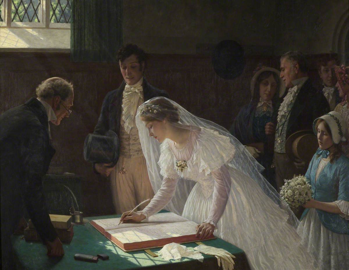 Le registre de mariage - Edmund Blair Leighton