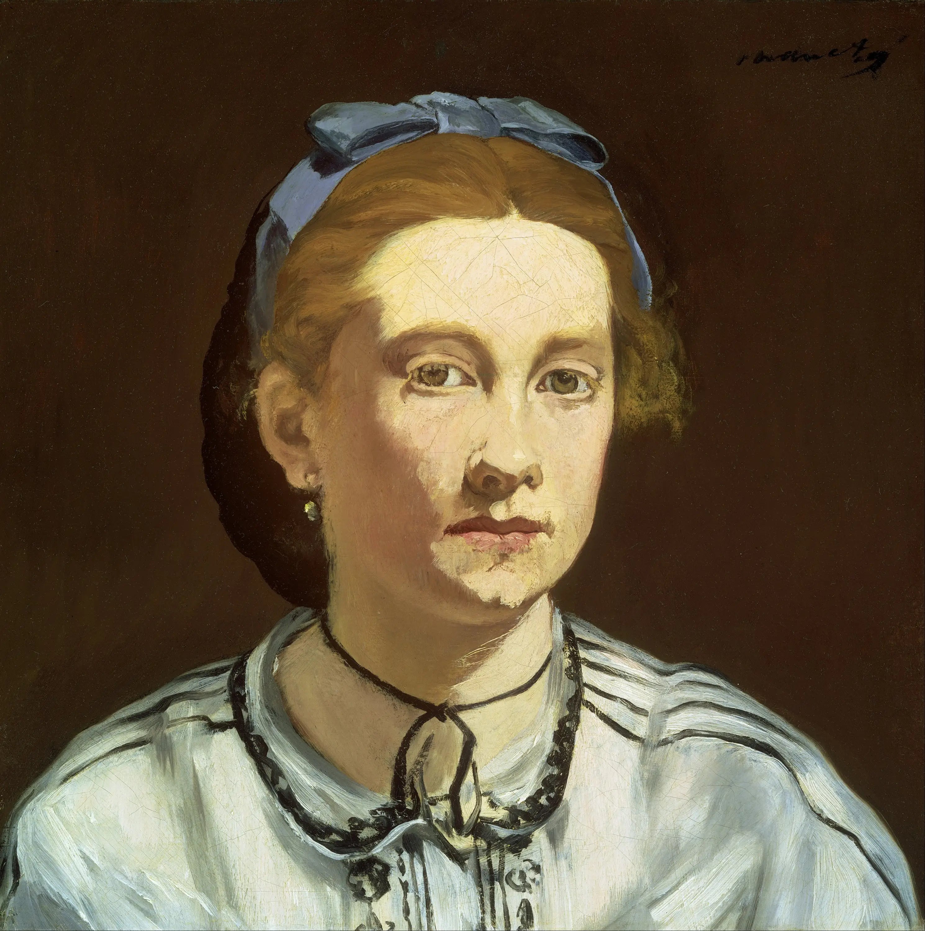 Reproduction du tableau « Portrait de Victorine Meurent - Édouard Manet » par Alpha Reproduction en peinture à l’huile