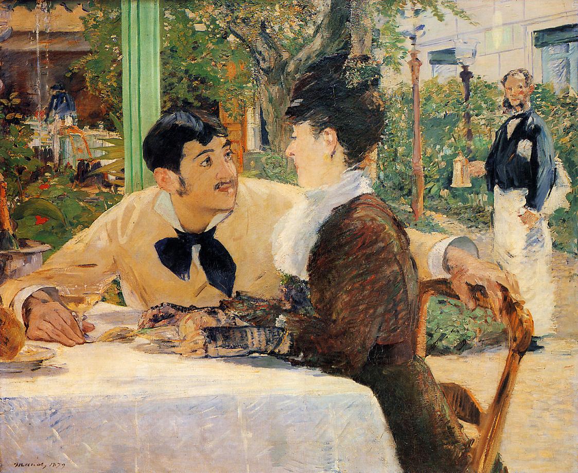 Reproduction du tableau « Chez le père Lathuille, en plein air - Édouard Manet » par Alpha Reproduction en peinture à l’huile