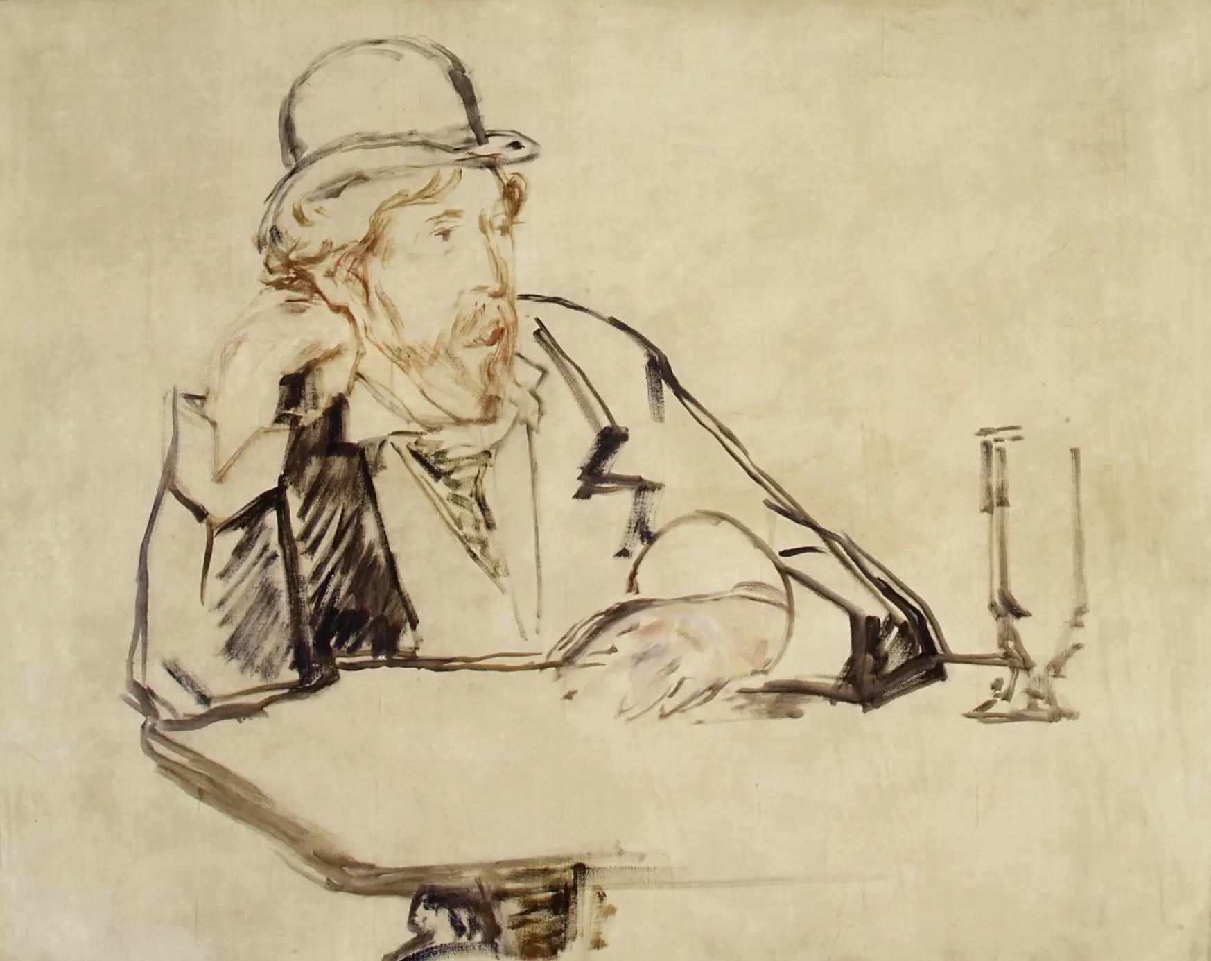 Reproduction du tableau « George Moore ou café - Édouard Manet » par Alpha Reproduction en peinture à l’huile