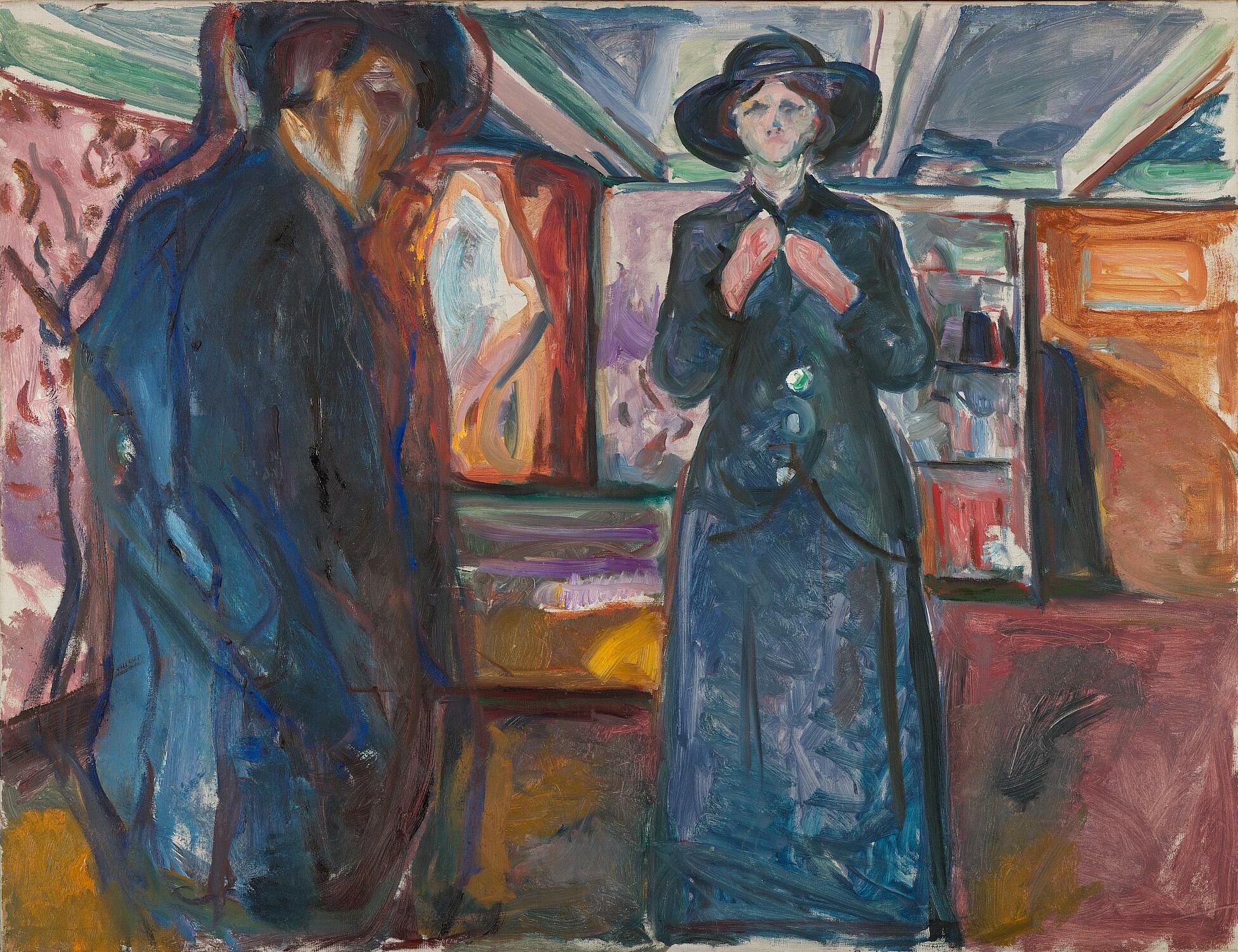Reproduction du tableau « Homme et Femme - Edvard Munch » par Alpha Reproduction en peinture à l’huile