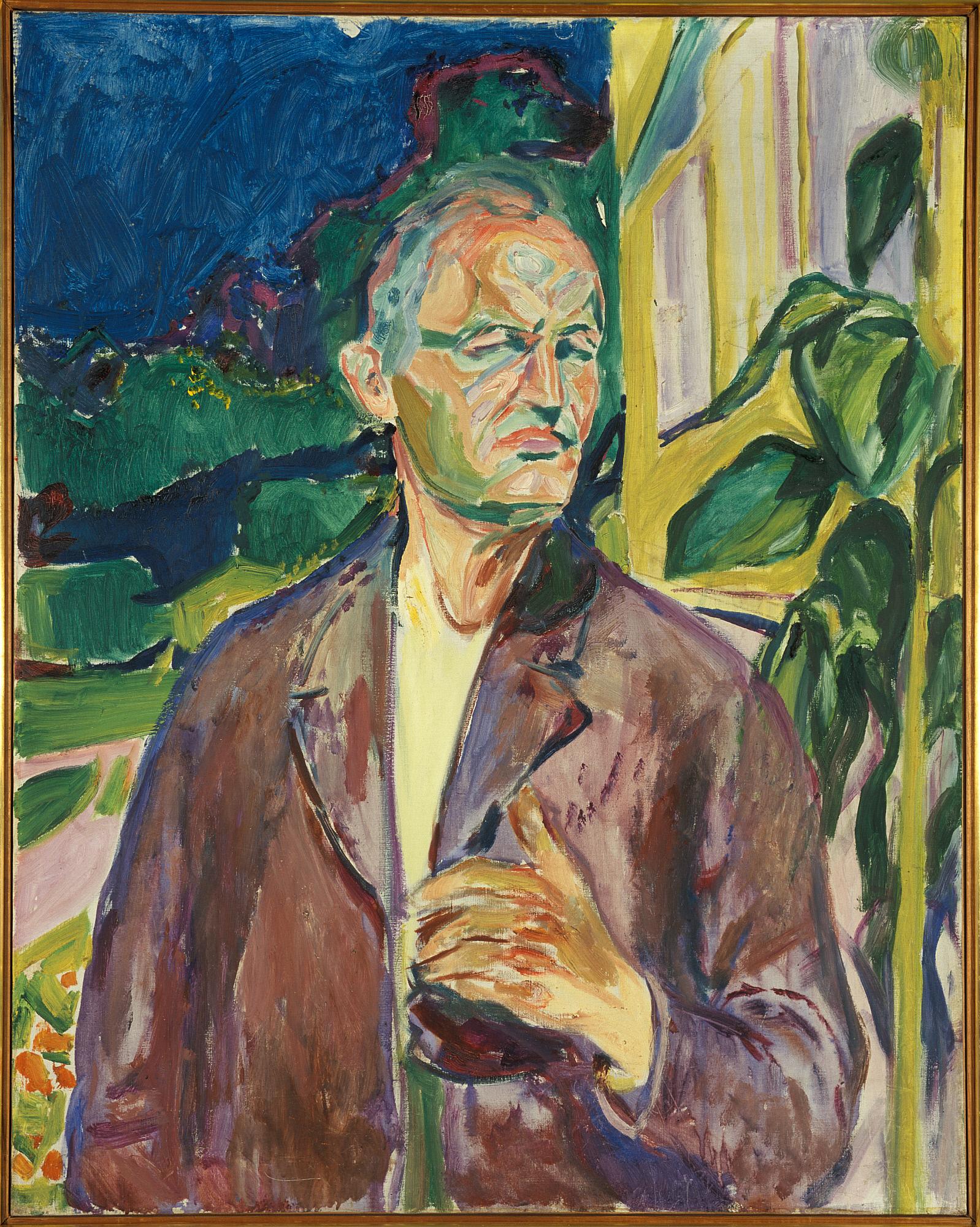 Reproduction du tableau « Autoportrait devant le mur de la maison - Edvard Munch » par Alpha Reproduction en peinture à l’huile