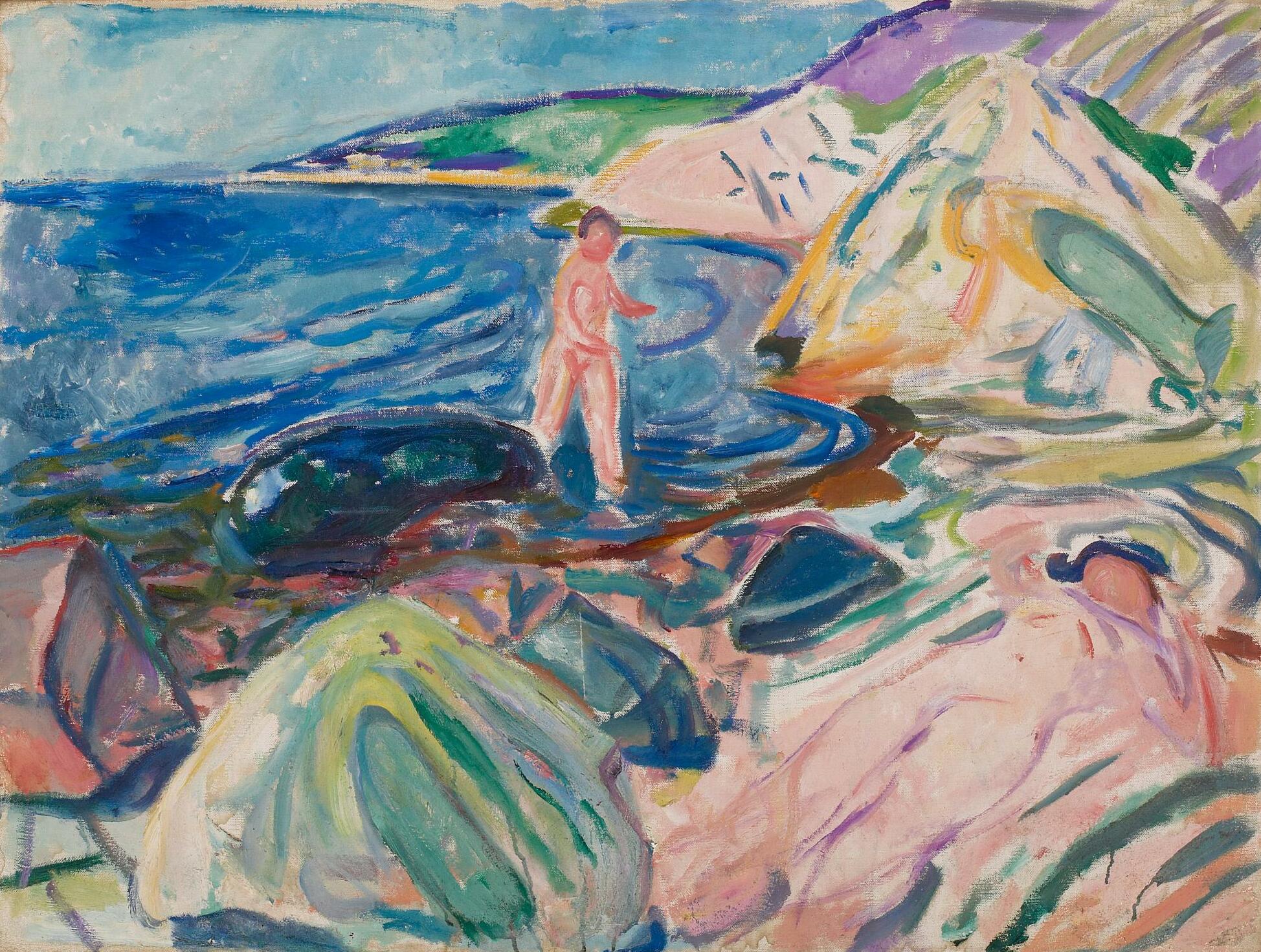 Reproduction du tableau « bain de soleil - Edvard Munch » par Alpha Reproduction en peinture à l’huile