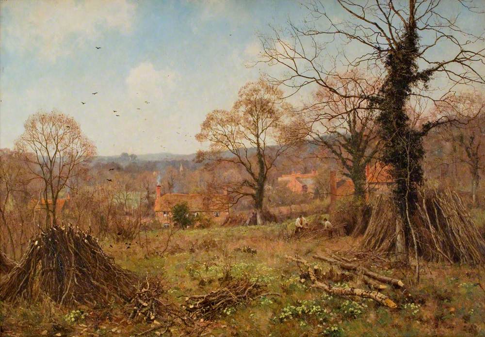 Printemps (Le repaire du printemps est le Primrose Brae) - Edward Wilkins Waite