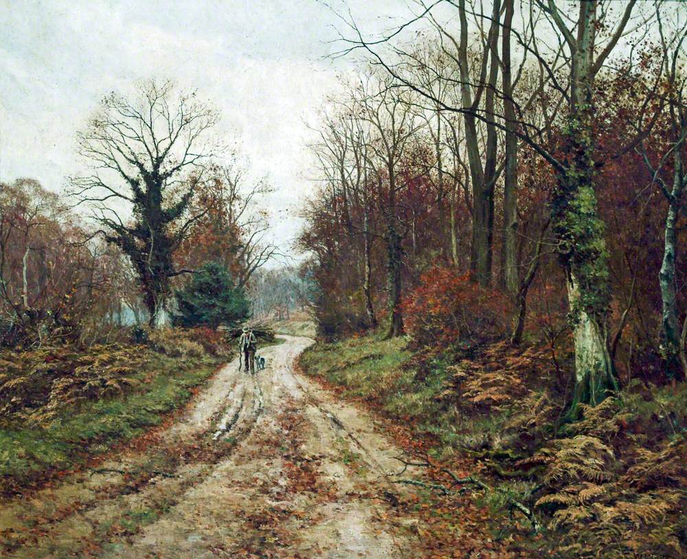 La route d'automne (Mitcham Woods, Surrey) - Edward Wilkins Waite