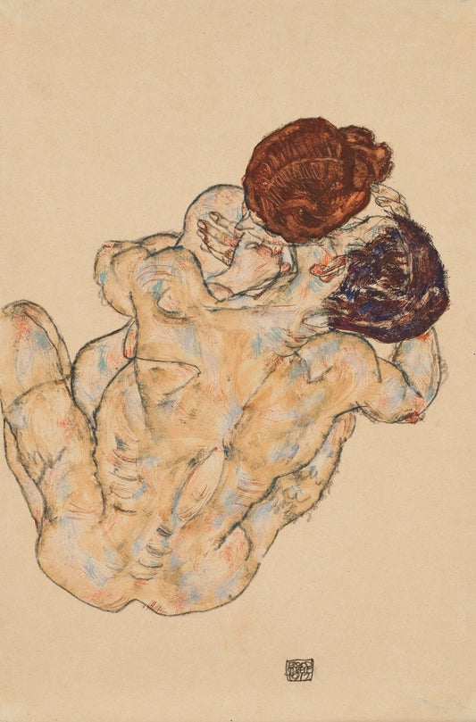 💞 גבר ואישה (חיבוק) – אגונ שילה (1917)