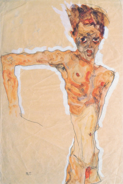 Reproduction du tableau « Autoportrait - Egon Schiele » par Alpha Reproduction en peinture à l’huile