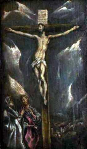 Crucifixion avec la Vierge Marie et saint Jean l'Évangéliste - El Greco