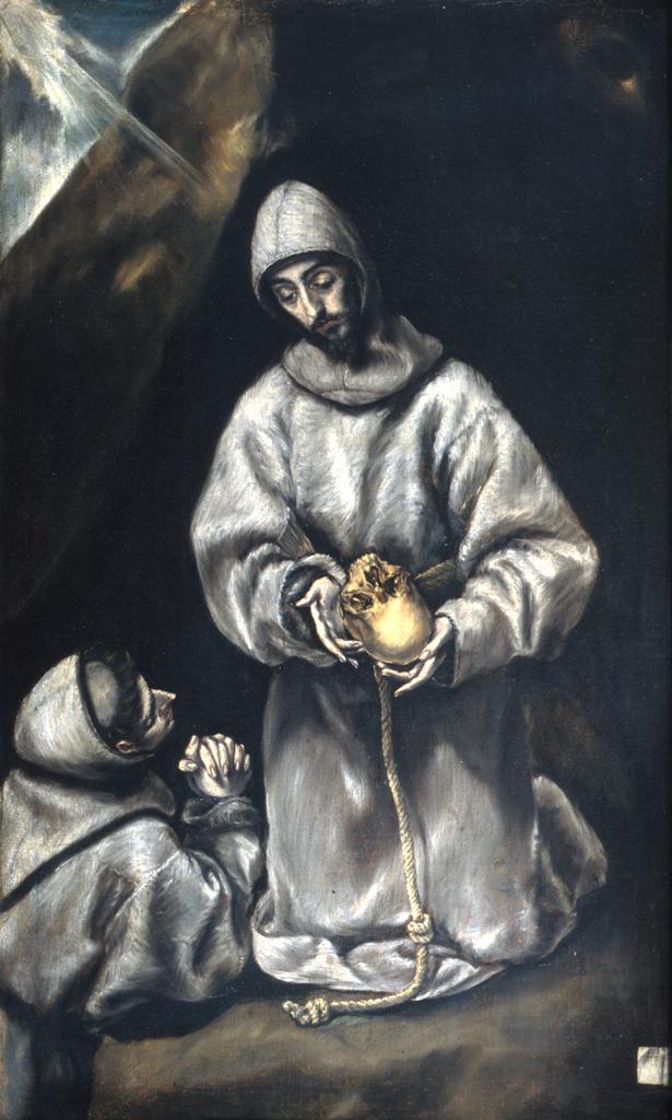 Saint François et frère Léon méditant sur la mort - El Greco
