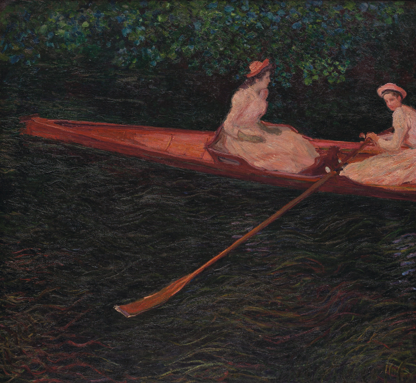 🚣‍♀️ בסירה על האפט – קלוד מונה (בערך 1887–1890)