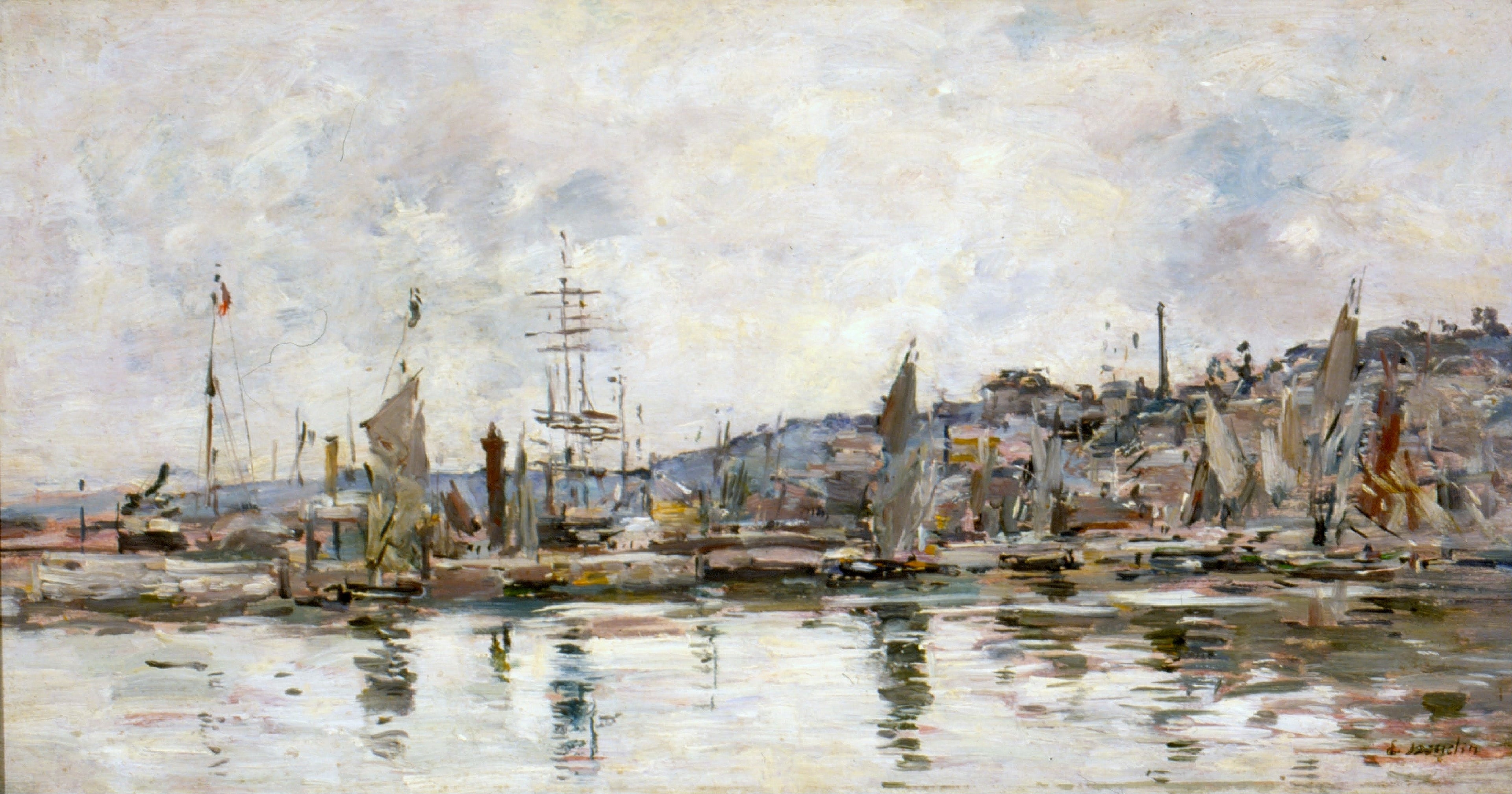 Reproduction du tableau « Port de Honfleur - Eugène Boudin » par Alpha Reproduction en peinture à l’huile