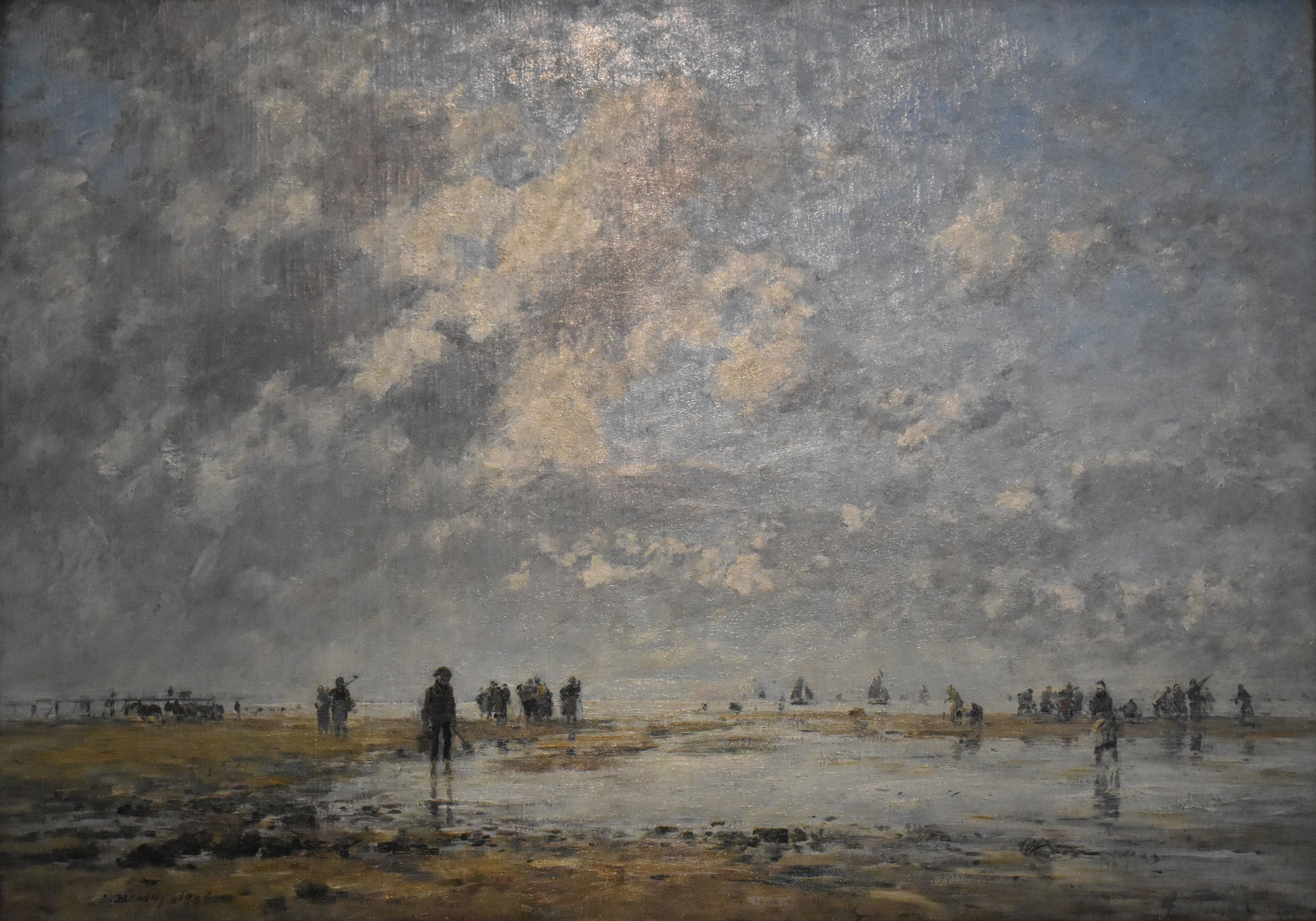 Reproduction du tableau « Marée basse à Étaples - Eugène Boudin » par Alpha Reproduction en peinture à l’huile