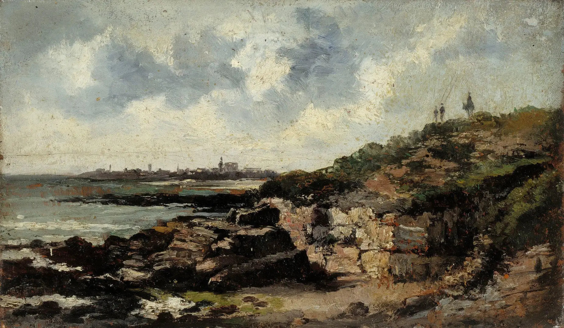 Reproduction du tableau « Paysage de rivage, Le Havre - Eugène Boudin » par Alpha Reproduction en peinture à l’huile