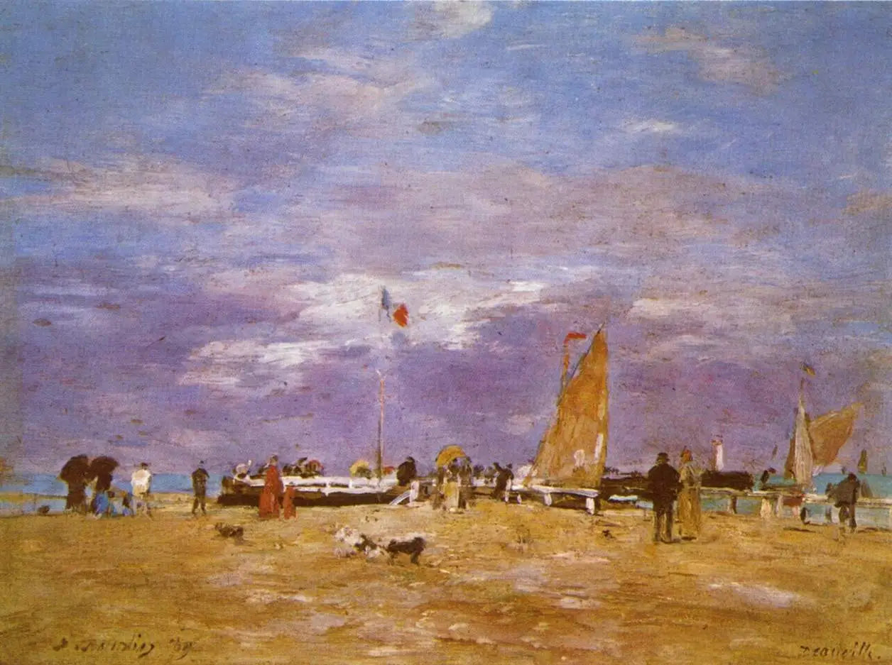 Reproduction du tableau « La Jetée de Deauville - Eugène Boudin » par Alpha Reproduction en peinture à l’huile
