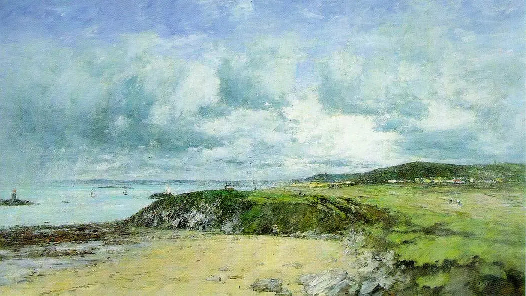 Reproduction du tableau « Rivage de Portrieux, Côtes-du-Nord - Eugène Boudin » par Alpha Reproduction en peinture à l’huile