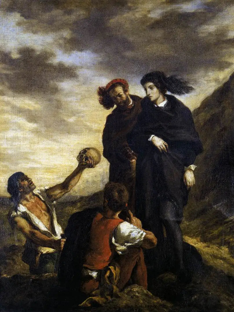 Reproduction du tableau « Hamlet et Horatio au cimetière - Eugène Delacroix » par Alpha Reproduction en peinture à l’huile