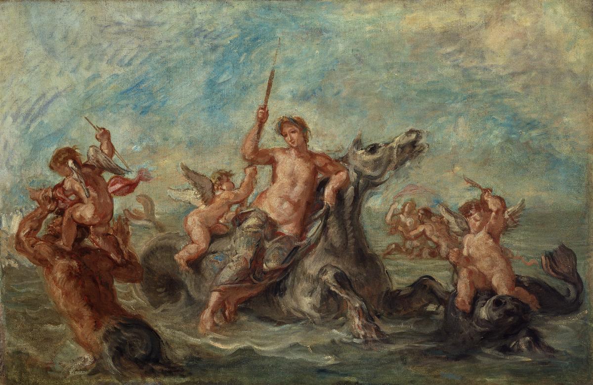 Reproduction du tableau « Le Triomphe d'Amphitrite - Eugène Delacroix » par Alpha Reproduction en peinture à l’huile