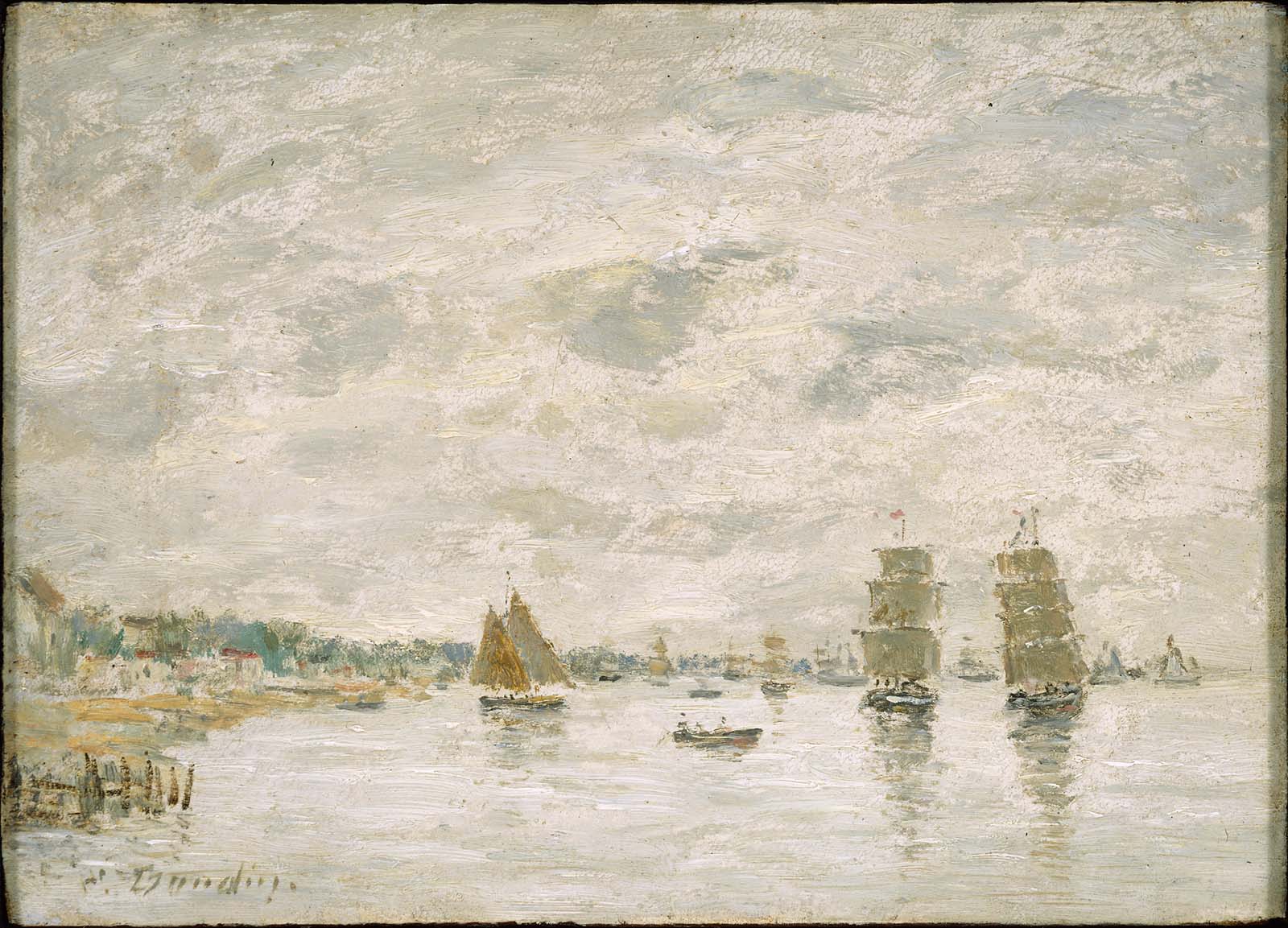 Reproduction du tableau « Scène portuaire - Eugène Boudin » par Alpha Reproduction en peinture à l’huile