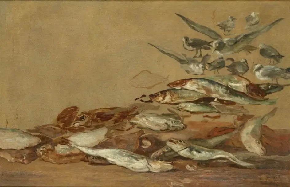 Reproduction du tableau « Mouettes et poissons - Eugène Boudin » par Alpha Reproduction en peinture à l’huile