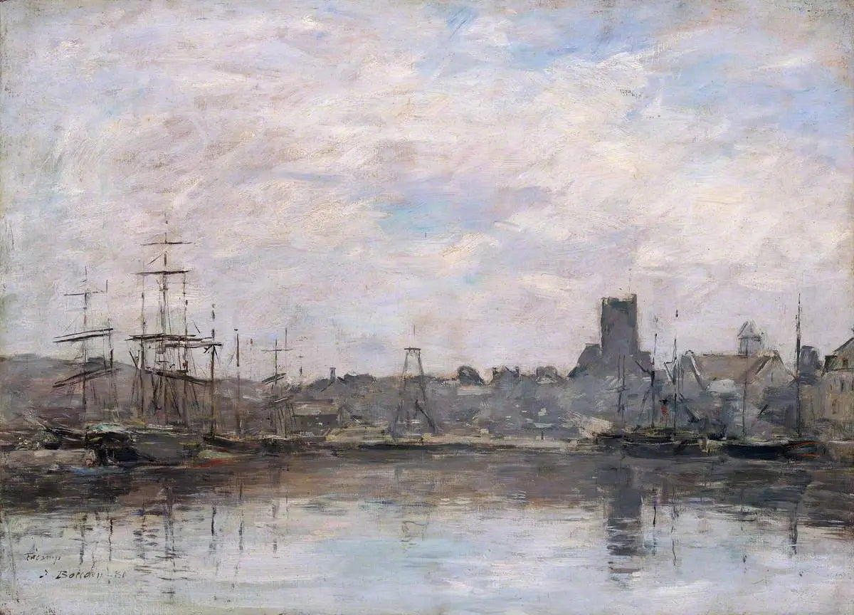 Reproduction du tableau « Matinée de septembre : Port de Fécamp - Eugène Boudin » par Alpha Reproduction en peinture à l’huile